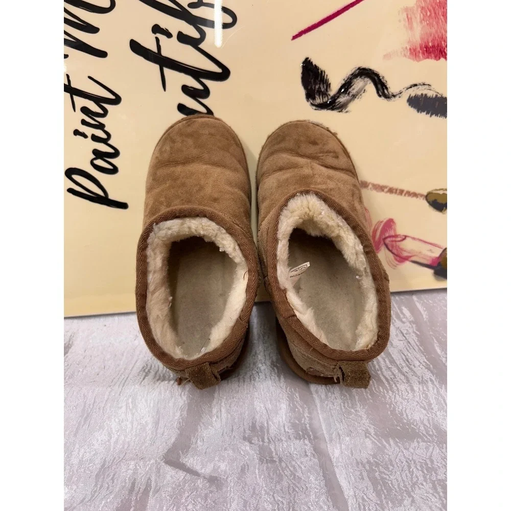 UGG Kids Classic Ultra Mini Chestnut Suede Ankle Boots 1130750K Size 3